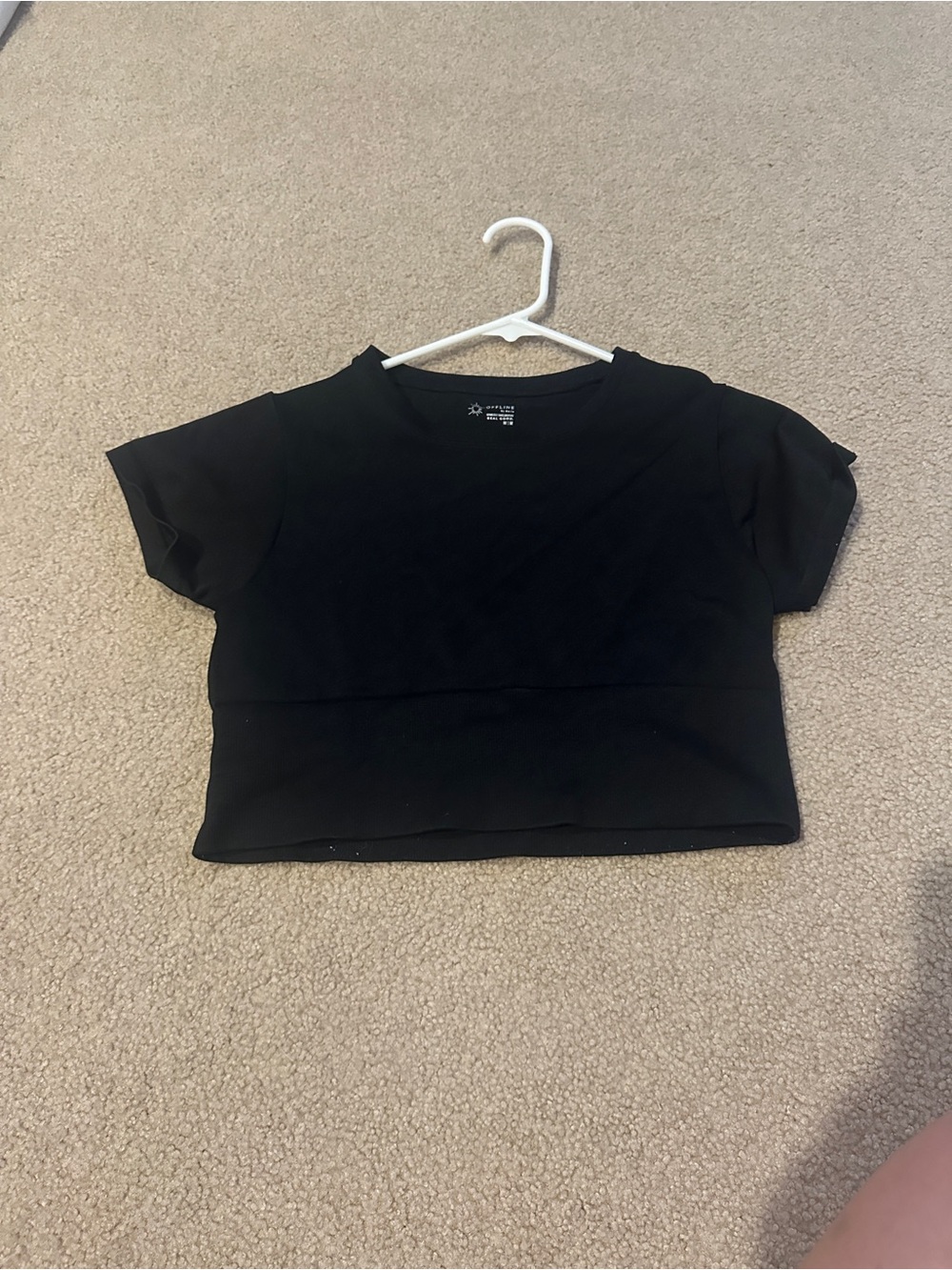 aerie Black Crop Tee
